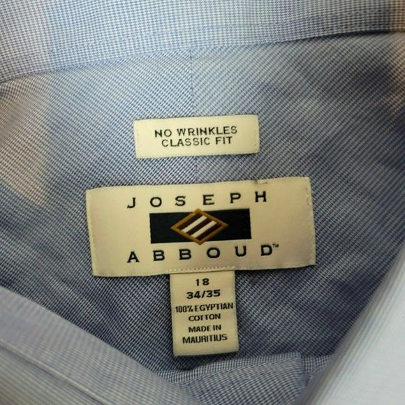 Joseph Abboud Button Up Shirt Wrinkle Free Classic Fit Long Sleeve Blue Collared - Picture 4 of 7
